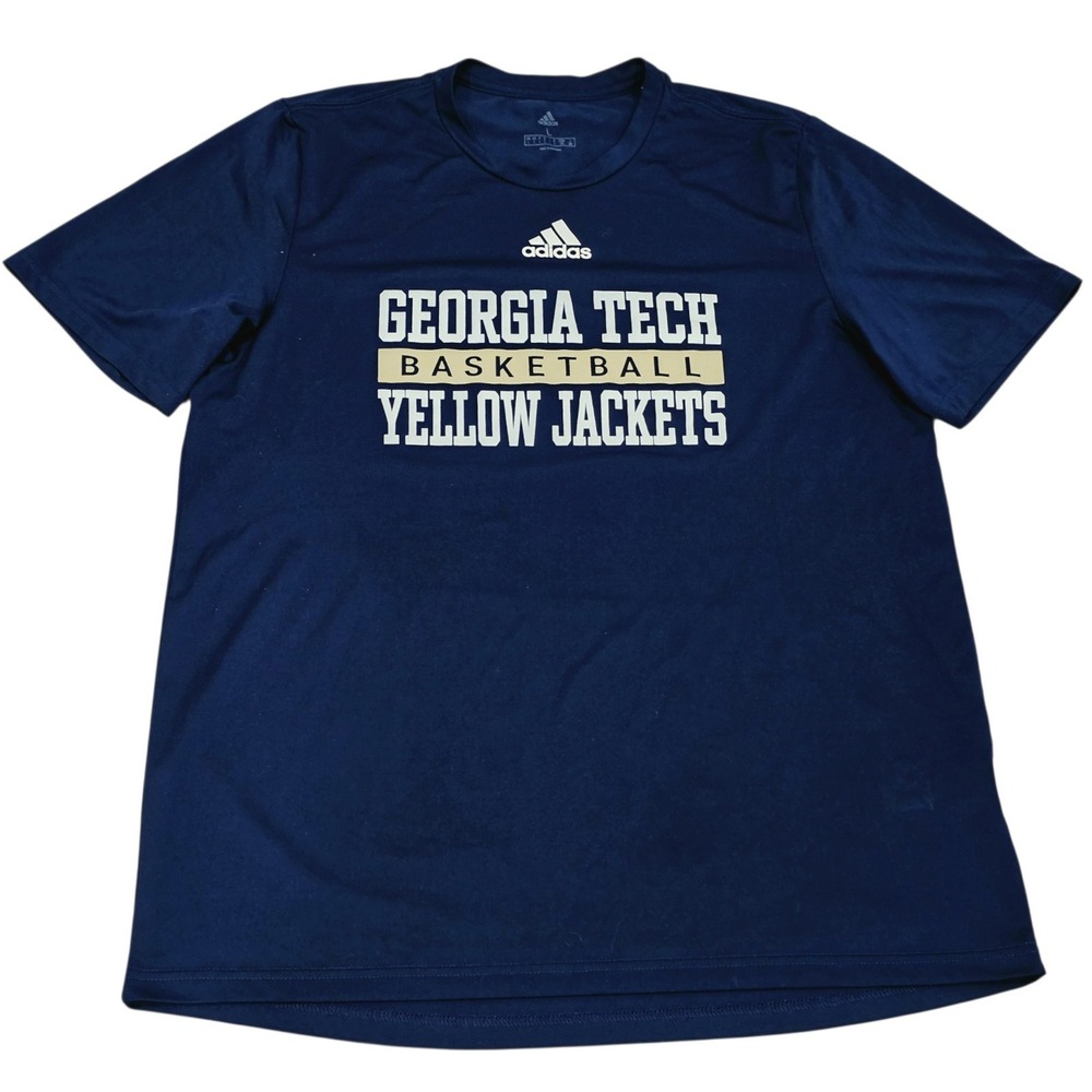 Georgia Tech Yellow Jackets Basketball Adidas AEROREADY Shirt Men's Large Navy
